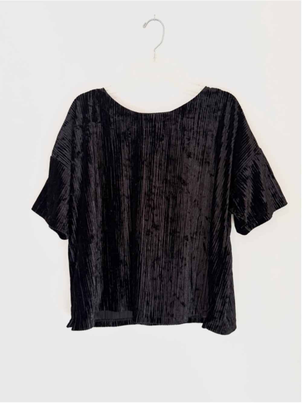 Women's Banana Republic Black Short Sleeve Pleated Top Size S